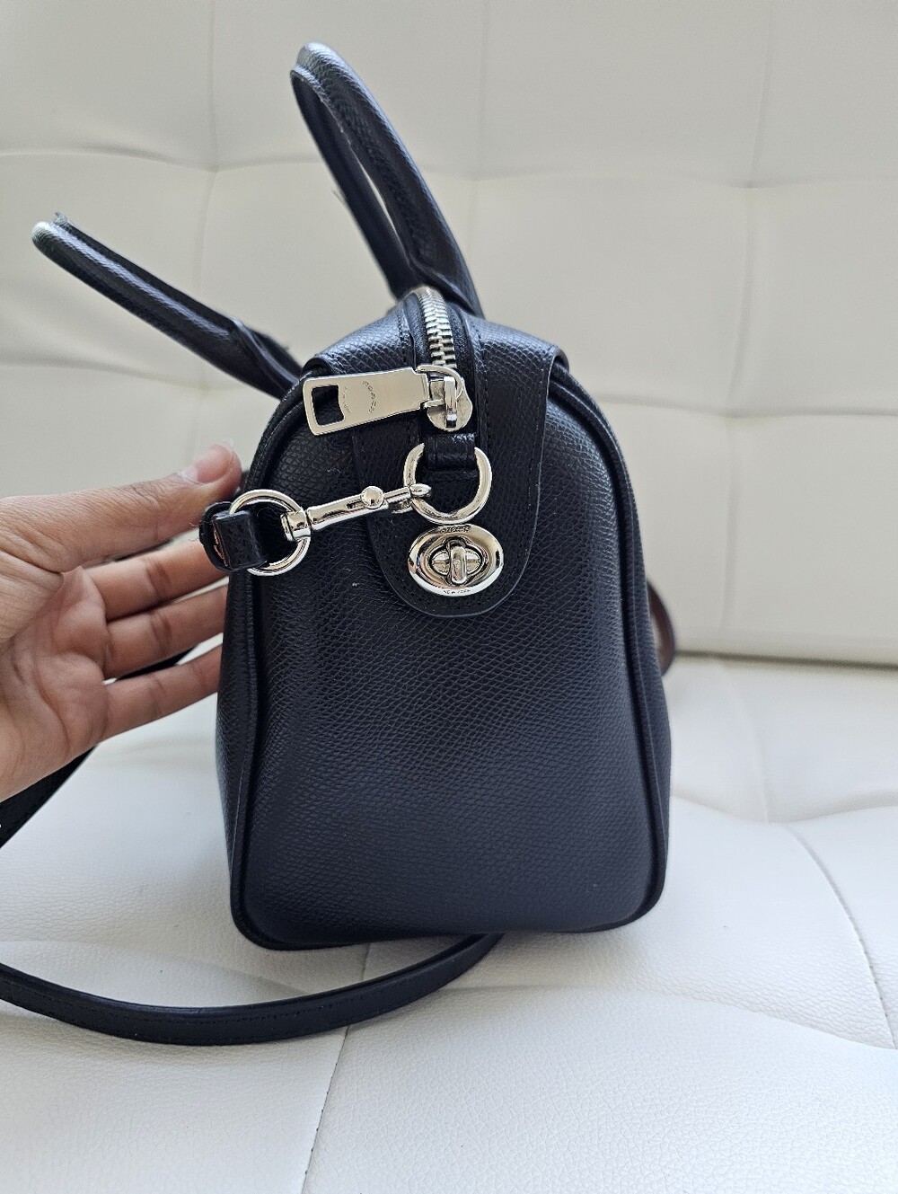 Coach Black Leather Satchel with Shoulder Strap - Picture 2 of 13
